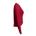 thumbnail image 5 of bbymog Veste en Denim pour Femme à Col à Revers Coloré, Manches Amincissantes, Rouge, P, 5 of 5