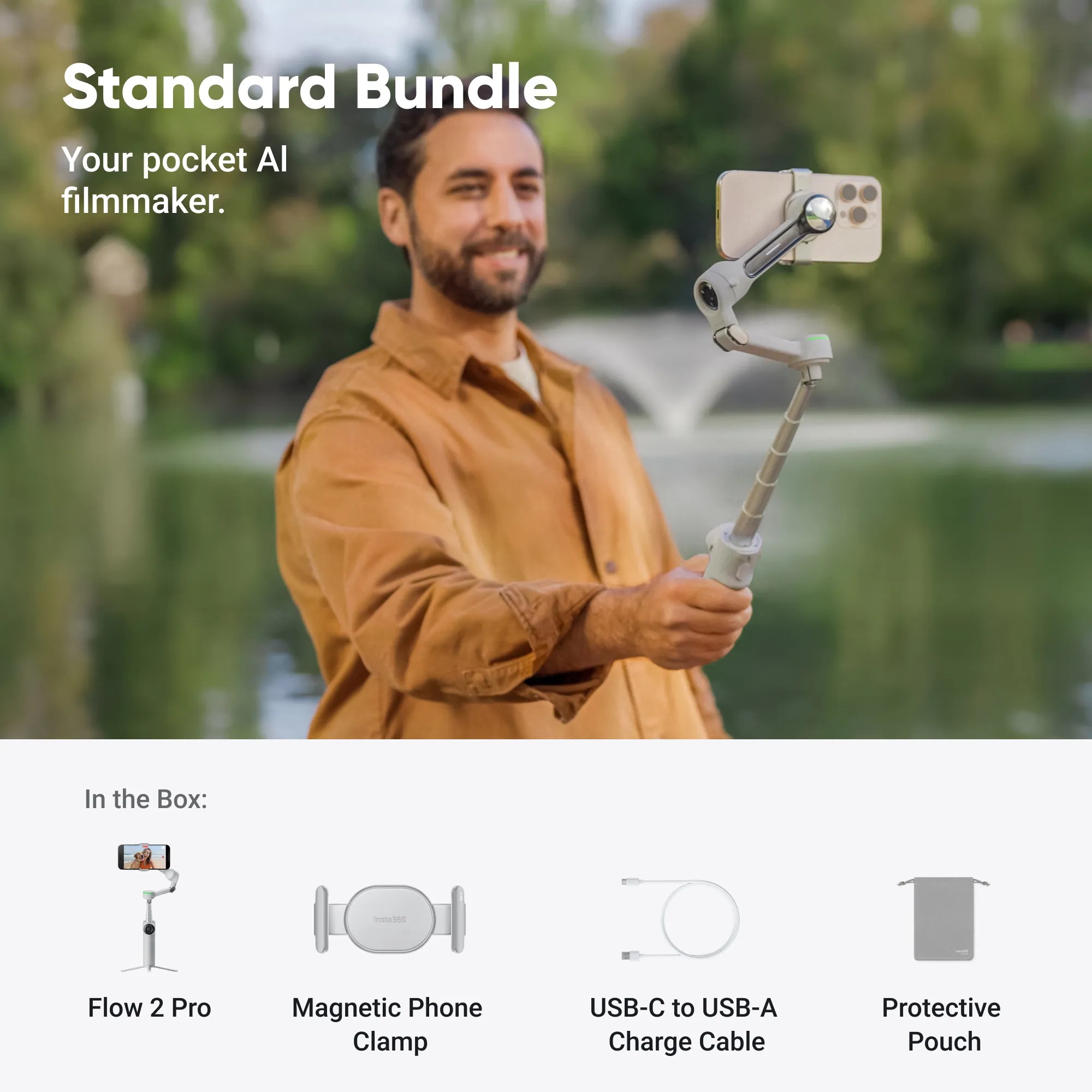 Insta360 Flow 2 Pro Smartphone Gimbal - Grey (CINSABQB_FLOW203)