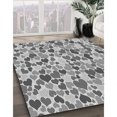 thumbnail image 3 of Ahgly Tapis d'Intérieur Lavable en Machine Carré Transitionnel Argent Platine Gris, 5 Pieds Carré, 3 of 7