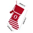thumbnail image 3 of Fridja Grandes Bas de Noël, Bas de Noël Tricotés à Monogramme Rayé de 19,68 Po avec Pompon pour Cartes de Vœux, Bas Suspendus Rouges pour Foyer de Noël pour Décorations des Fêtes Lettre O, 3 of 5