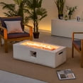 thumbnail image 4 of Costway 42" Terrazzo Fire Pit Table 50,000 BTU Rectangle Propane Fire Pit with PVC Cover, 4 of 10