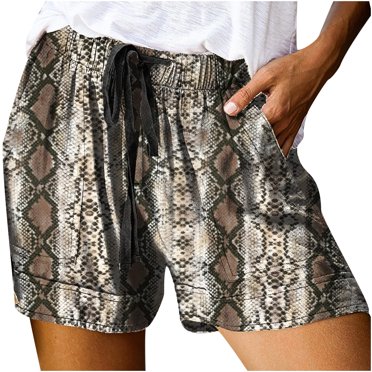 Birdeem Womens Plus Size Drawstring Casual Print Elastic Waist Pocket Loose Shorts Pants