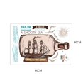 thumbnail image 1 of 60x90CM Romantic Style Current Bottles Pattern stickers Current Wall Tattoo Decal Self-adhesion Living Room Wall Stickers, 1 of 6