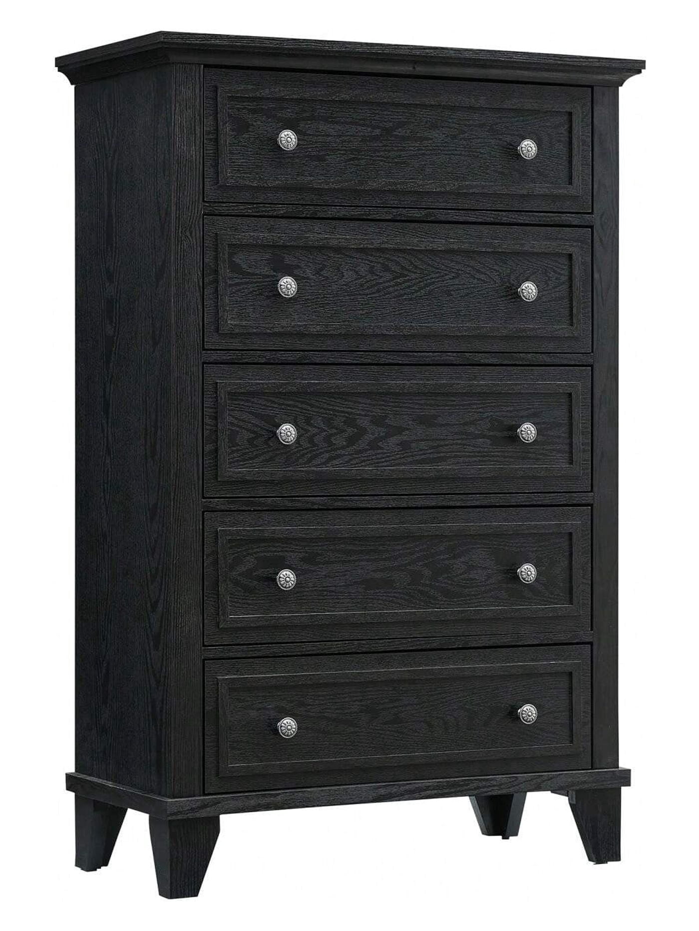 Ourlova Modern 5 Drawers Dresser For Bedroom, Dresser With Wide Drawers, Wood Chest Of Drawers, Tall Dresser For Bedroom, Closet, Living Room, Hallway