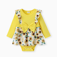 thumbnail image 1 of PatPat Barboteuse à Volants à Imprimé Floral Doux 2 Pcs pour Bébé Fille, 1 of 2