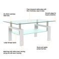 thumbnail image 3 of Tansole Table Basse Moderne Blanche, Dessus en Verre Transparent, Forme Rectangulaire, Mobilier de Salon, 3 of 9