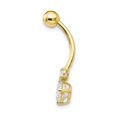 thumbnail image 2 of 10k Yellow Gold 3 6mm Czs Belly Button Rings Screw Navel Bars Body Piercing Naval, 2 of 7