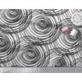 thumbnail image 3 of Soimoi White Poly Georgette Fabric Spiral & Geometric Print Sewing Fabric Yard 52 Inch Wide, 3 of 3