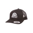 thumbnail image 1 of Gravity Outdoor Retro Trucker Snapback Hat - Black/Black/White, 1 of 2