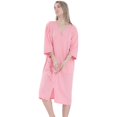 thumbnail image 1 of Peignoirs pour Femmes à Fermeture Éclair devant, Manches 3/4, Longueur Complète, Robe de Chambre avec Poches, Tenue de Détente, 1 of 3