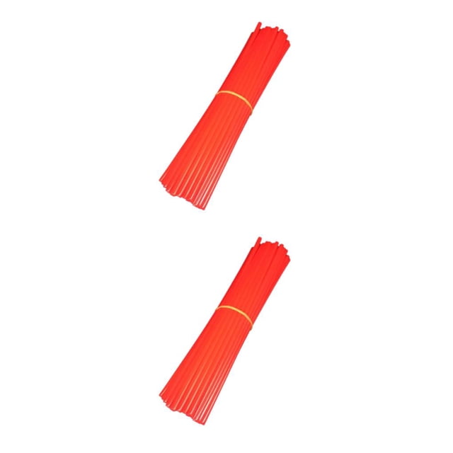 maskred Universal Motorcycle Spoke Cover For All Bike Enthusiasts Made Of Plastic red 2Set