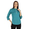 thumbnail image 1 of Inkmeso Stylish Mandarin Collar Top For Women Casual Solid Relaxed-Fit Zipper Front Tunic, 1 of 7