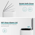 thumbnail image 2 of 3.2 Gallon Bathroom Trash Can with Lid, Stainless Steel Step-On Pedal Garbage Can, Rectangular Waste Bin with Removable Inner Bucket for Kitchen, Office, and Small Spaces(White), 2 of 7