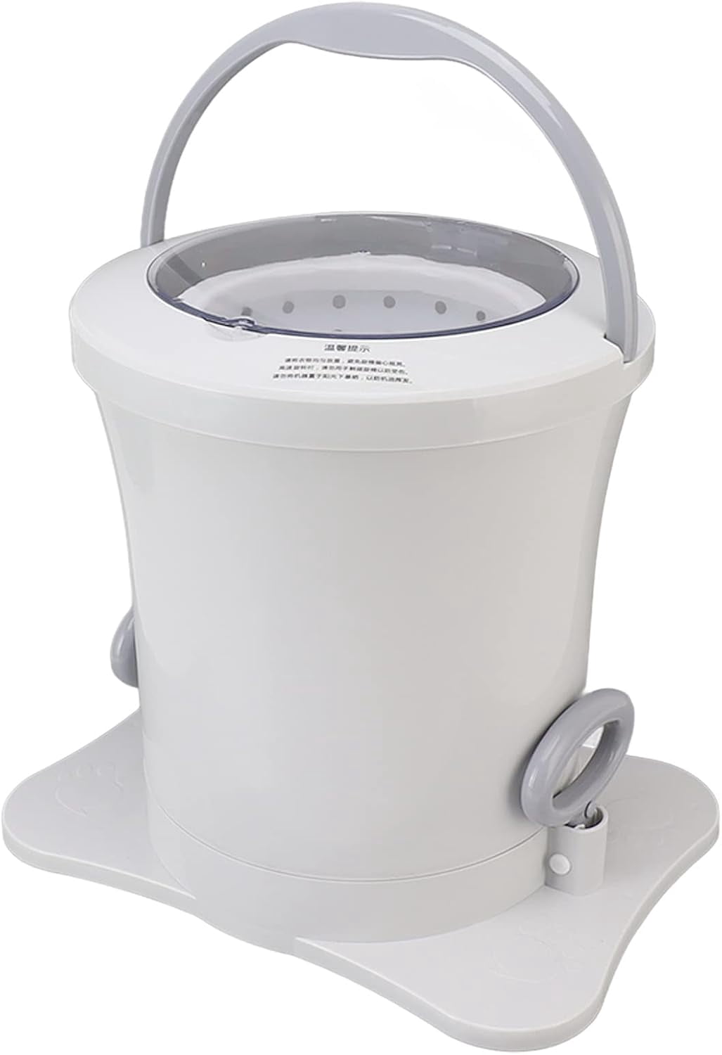 Manual Clothes Dryer, Portable Non Electric Spin Dryer 2500RPM Mini Capacity Hand Cranked Dryer with Detachable Basket for Camping, Apartments, RV, or Delicates (White)