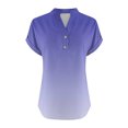 thumbnail image 4 of fatyb Womens Printed V Neck Tops Short Sleeve Button V Neck Tshirts Lightweight Summer Beach Blouses, 4 of 5