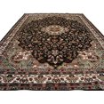 thumbnail image 1 of AHMEDANI Floral Medallion Chocolate Brown Rectangle Area Rug Wool Silk Hand Knotted Carpet (8.11 x 6.1)', 1 of 4