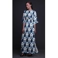 thumbnail image 2 of Bimba Rayon Geometric Shibori Ladies Long Gown Boho Beach Cocktail Party Maxi SlitDress-Large, 2 of 6