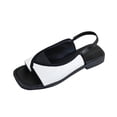 thumbnail image 1 of IUJSOY Women's Clip Toe Sandals Slingback Square Open Toe Splicing Flip Flops Fashion Summer Flats, 1 of 8