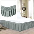 thumbnail image 2 of Solid Color Bedding Elastic Bed Apron Dust Proof Bedspread Non Slip Bed Skirt *Grey Dog Cut Furniture Protector, 2 of 5