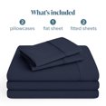 thumbnail image 2 of Bare Home Premium 1800 Collection 5-Piece Bed Sheet Set, Split King, Midnight Blue, 2 of 10