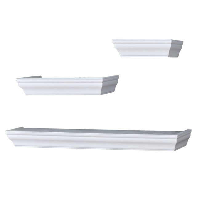 Hometrends 3-Piece White Wall Traditional Floating Ledge Set