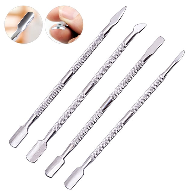 Clearance Sale! Gspmoly Nail Set Kit, 4 Pc/Set Double Ended Nail Pusher Romover Cuticle Manicure Pedicure Nail Cleaner Professional Nail Set