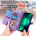 thumbnail image 5 of Case for iPhone 12/12 Pro Zipper Wallet Cover Lanyard Crossbody Neck Strap, 5 of 5