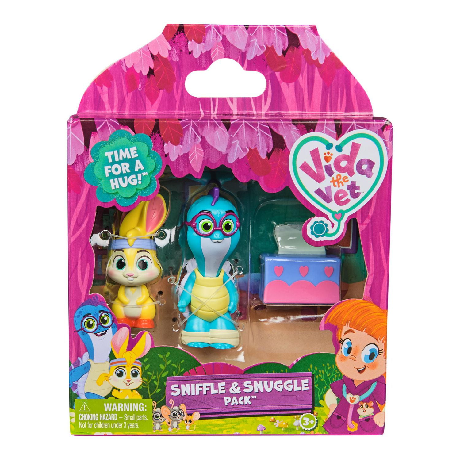 Vida la Véto, Coffret Rhume et câlinous avec figurines articulées Zigzag et Durdur et boîte de mouchoirs, jouets pour filles et garçons à partir de 3 ans