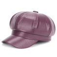 thumbnail image 1 of Beret Cap Faux Leather Adjustable Octagon Faux Leather Hats for Party, 1 of 10