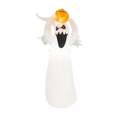 Amdohai 180cm/6 Pieds Ghost Gonflable avec Lumière LED Décoration Gonflable Extérieure Terreur Accessoires de Décoration Maison Hantée