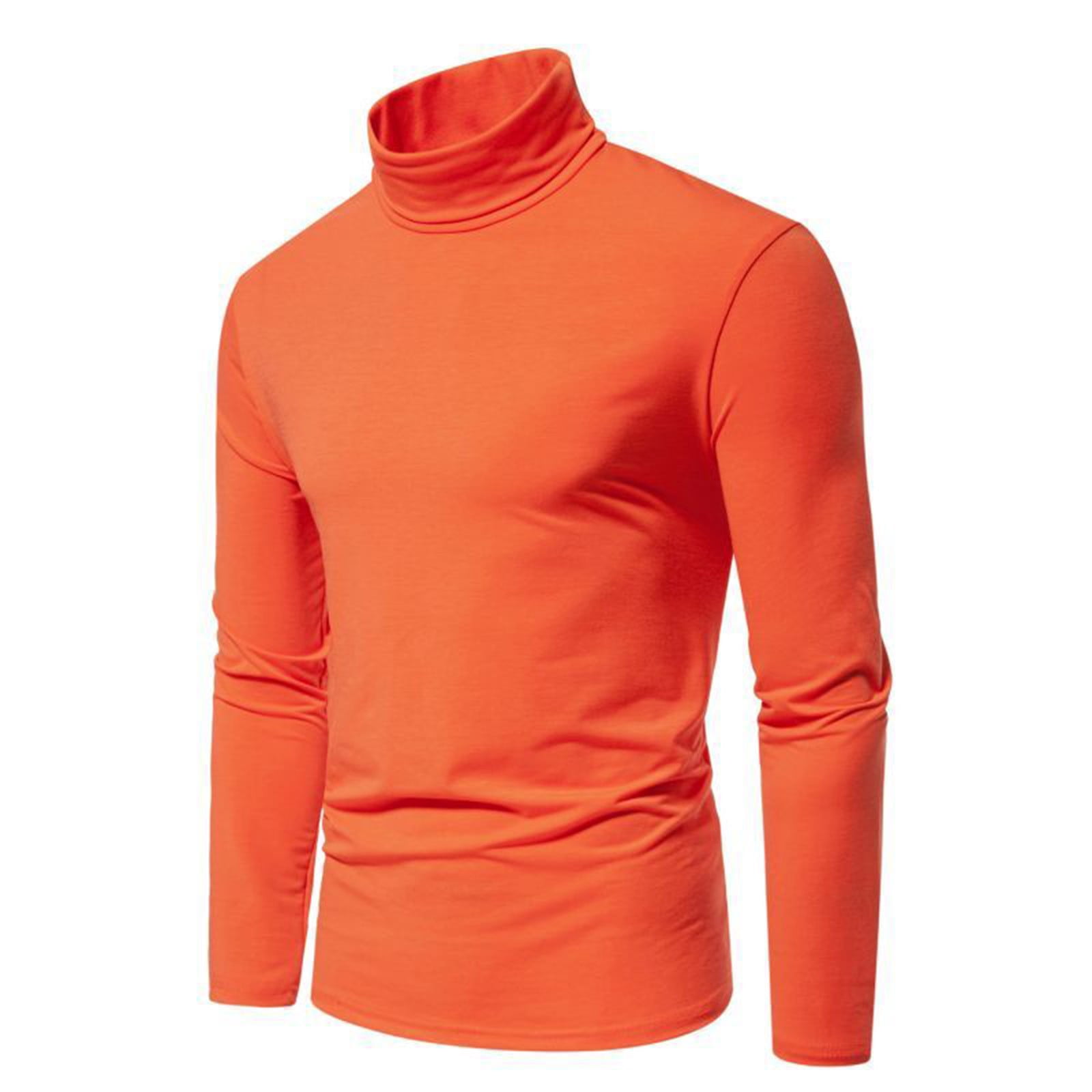 AherBiu Mens Turtleneck Shirts Fashion Slim Fitted Long Sleeve Pullover ...