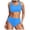 Blue 1, variant on Tungbrin Womens Bikini Sets 2 Piece High Waited Sports Swimsuit Summer Beach Solid Color Round Neck Bathing Suits