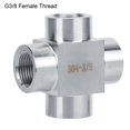 thumbnail image 4 of Firm Silver  Pipe Fitting Adaptor, Stainless Steel Fitting, Water For Pipe Connector 4 Way G3/8, 4 of 8