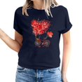 thumbnail image 2 of Meichang T-shirts pour Femmes Happy Valentines Day Hauts Bonbons Cœur T-Shirts Graphiques Hauts Col Rond Coupe Ample Manches Courtes T-Shirts Valentines Day pour Femmes, 2 of 5