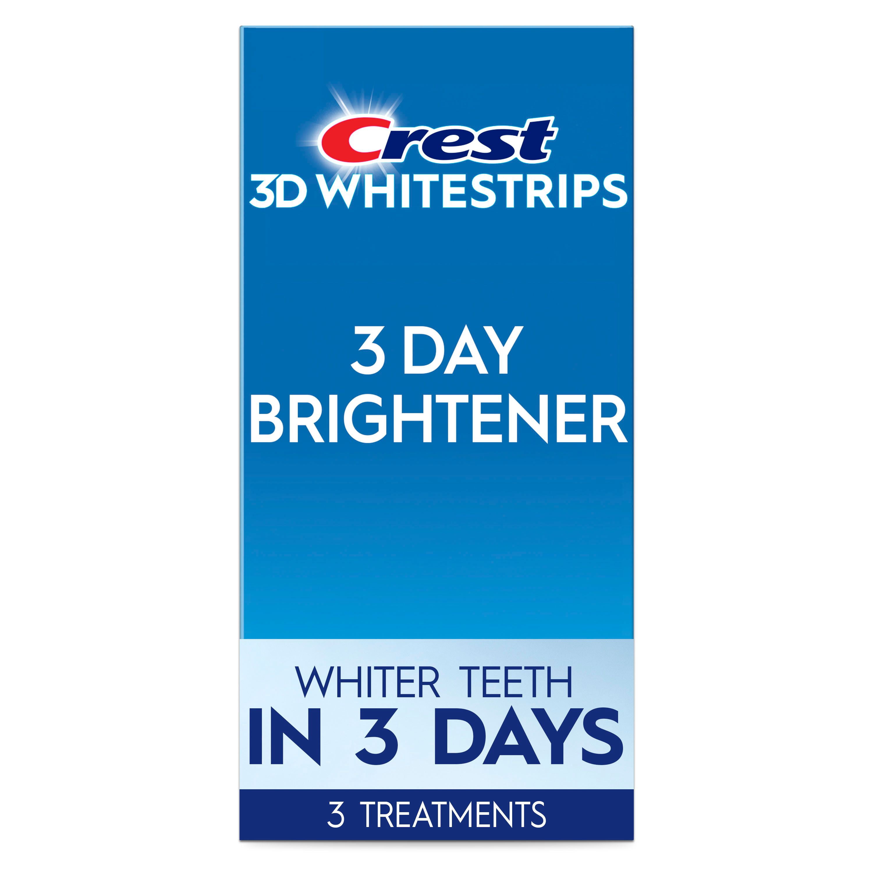 Crest 3DWhitestrips Effet Brillance 3 Jours Trousse de Blanchiment des Dents à Domicile, 3 Traitements, des Dents Plus Blanches en 3 Jours