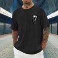 thumbnail image 2 of T-shirts pour Hommes Imprimés Palmier Graphiques T-Shirts Décontractés Été Plage Hawaïenne Manches Courtes Col Rond, 2 of 4