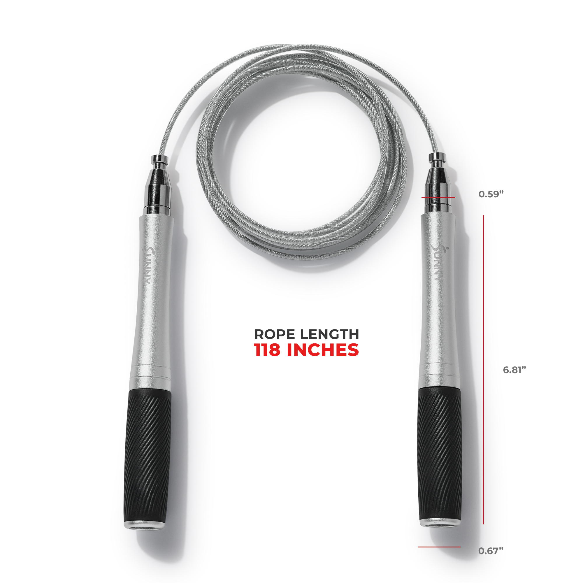 Sunny Health & Fitness Exercise Speed Jump Rope w Adjustable Length – SF-JR02-BK