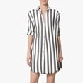 thumbnail image 1 of Ovbmpzd Women Shirts Striped Linen Black Long Sleeve Plus Size Button Down Shirts Collared Work Spring Tops for Women 5XL, 1 of 5