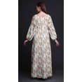 thumbnail image 3 of Bimba Robe Maxi à Manches Longues pour Femmes en Georgette Mousse Imprimée de Plumes d'Aigle, Taille Élastique - Moyen, 3 of 5
