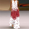 thumbnail image 2 of Robes d'Été pour Femmes 2022 Mode Femme Été Décontractée Imprimé Col en V Aguichant Sans Manches Robes Longues, 2 of 3
