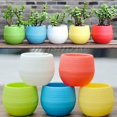 thumbnail image 5 of Colorful 7*6.5cm Round Plastic Flower Pot Plant Planter Garden Home Office Decor, 5 of 5