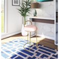 thumbnail image 2 of Meridian Furniture Ring Soft Pink Velvet Counter Stool in Brushed Gold Finish, 2 of 5
