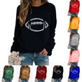 thumbnail image 3 of EQWLJWE Chandails de Jour de Match pour Femmes Raglan à Manches Longues Chandails à Enfiler Hauts T-Shirt Graphique de Saison de Football T-Shirt Décontracté à Col Rond Blouse Chandails de Jour de Match Femmes Grande Taille Hauts d'Halloween, 3 of 4