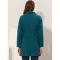 thumbnail image 4 of INSPIRE CHIC Manteau Trench d'Hiver pour Femme à Col Rabattu, Simple Boutonnage, Bleu Lac, L, 4 of 6