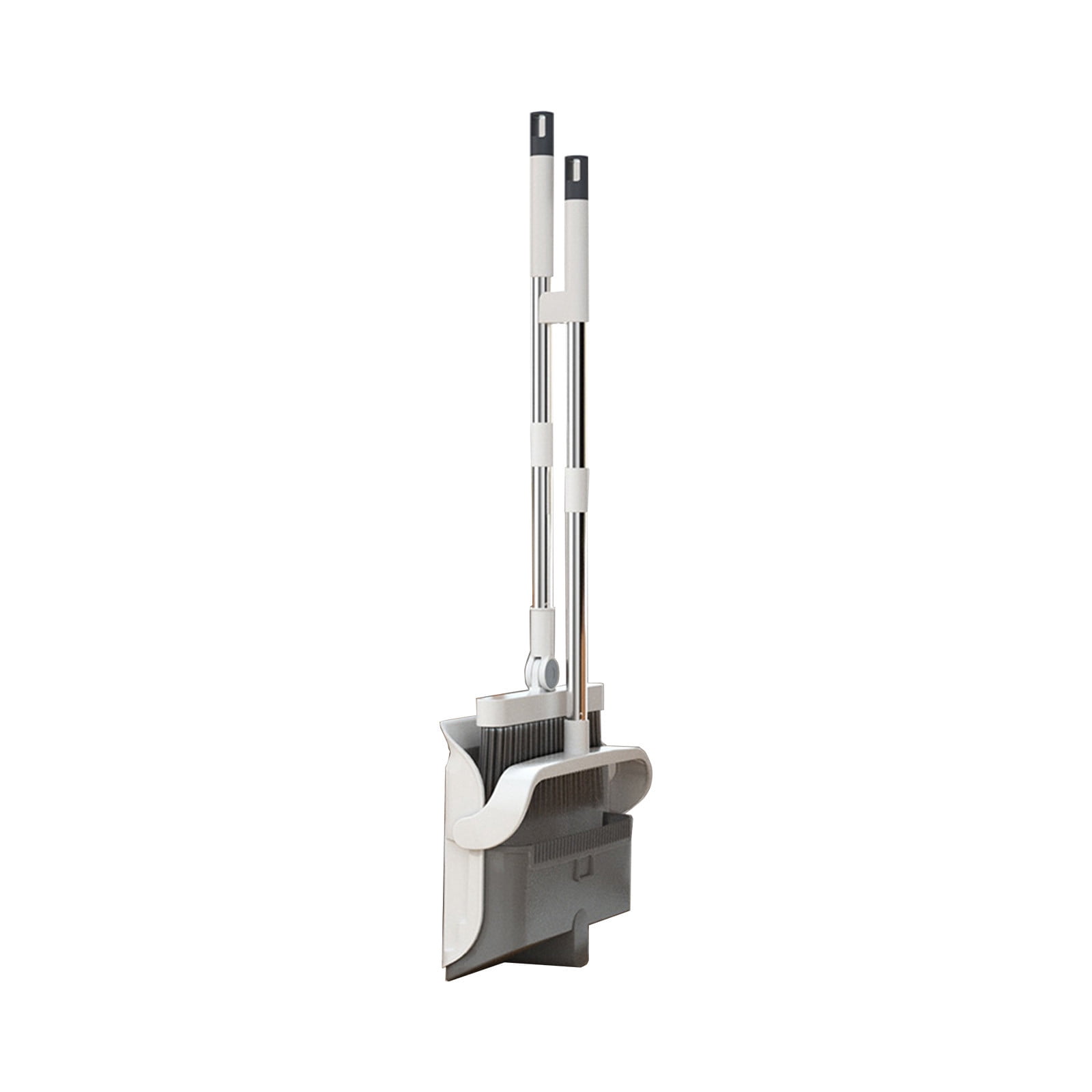 Broom and Dustpan Set Broom and Dustpan Set, Double-Layer Scraper, Foldable Dustpan, Non Stick Dustpan, Sweeping Broom, 180 Degree Rotatable Broom, Vertically Stored Pet Hair Broom