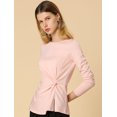 thumbnail image 2 of INSPIRE CHIC Blouse à Manches Longues pour Femmes à Col Rond avec Torsade devant, 2 of 6