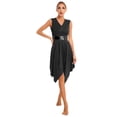 thumbnail image 1 of Aislor Women Liturgical Praise Dance Dress Color Block Worship Loose Fit Church Robe Praisewear Black XL, 1 of 7