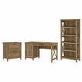 thumbnail image 1 of Bush Furniture Key West 54W Computer Desk with 2 Drawer Lateral File Cabinet and 5 Shelf Bookcase in Linen White Oak, 1 of 6