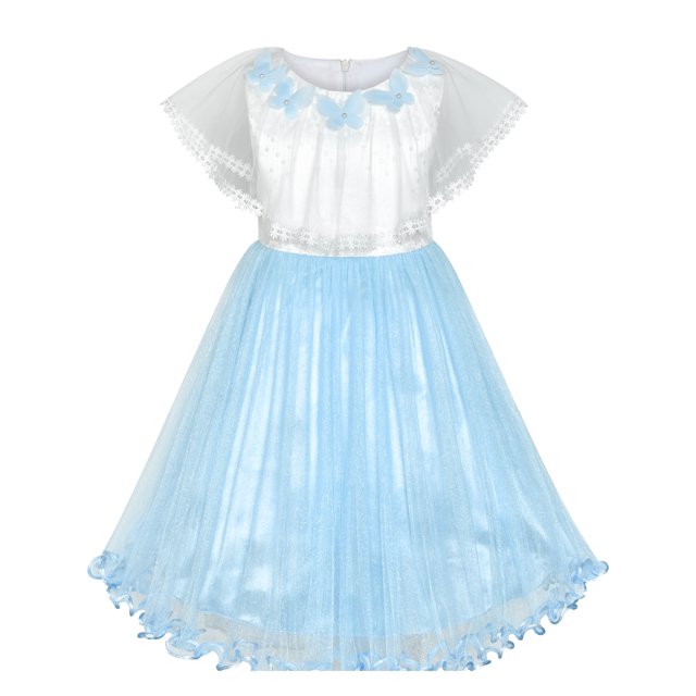 Robe Fille Cape Robe Bleue Butterfly Mariage 10 Ans