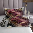 thumbnail image 3 of Ensemble de Couvre-Lit en Marbre Violet Format Simple, Design Aquarelle, Ensemble de Jeté de Lit pour Filles, Ados, Adultes, Paillettes Dorées, Ensemble de Courtepointe Abstraite, Ensemble de Lit Texture Marbrée Métallique, 3 of 5
